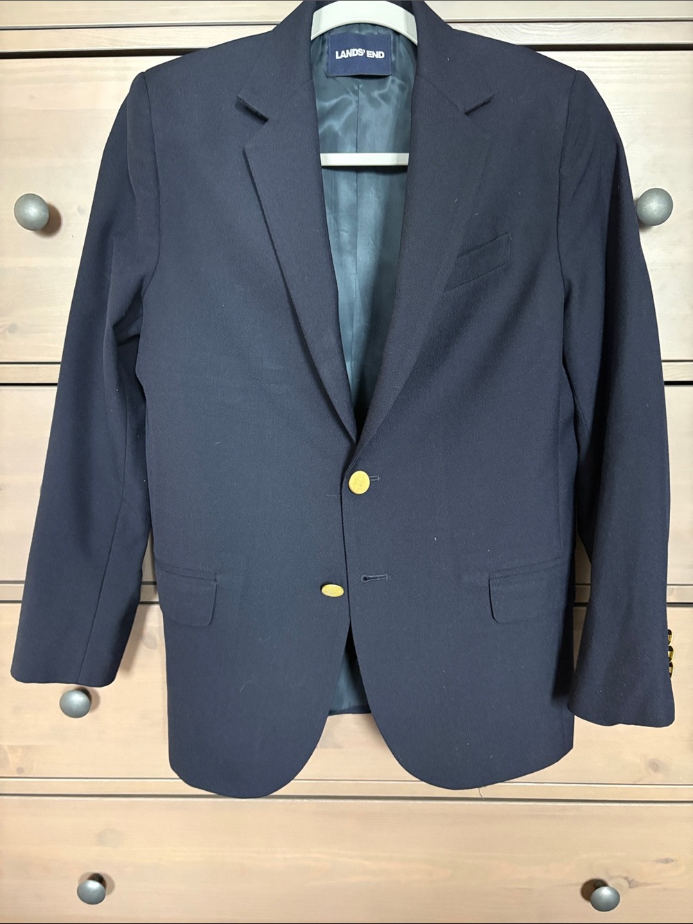 Youth Lands' End Navy Blazer with Gold Buttons